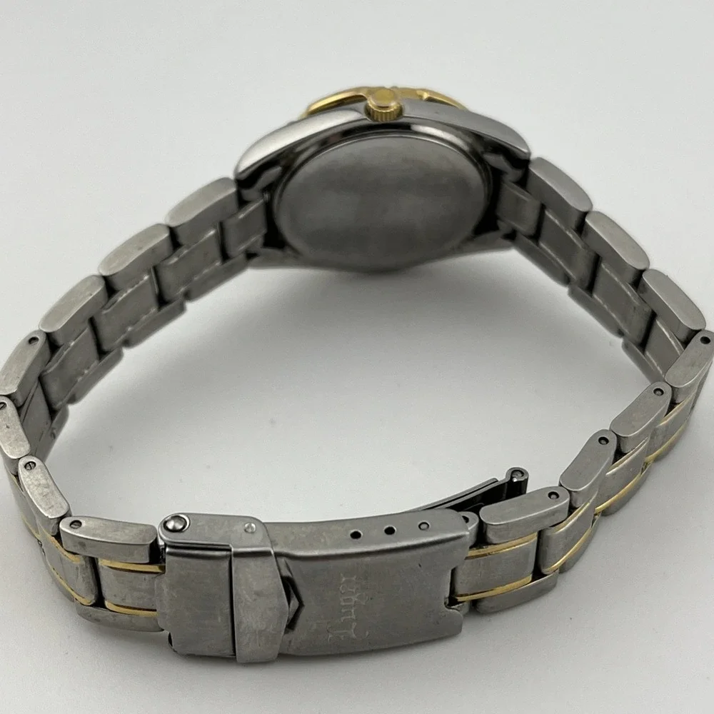 Luger Swiss Watch Women 27mm Case Rotating Bezel 7.5 Two Tone Band-‎ New Battery